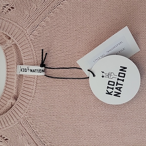 NEW! Girl's Kid Nation Pink Sweater. Size XXL. - Picture 5 of 6